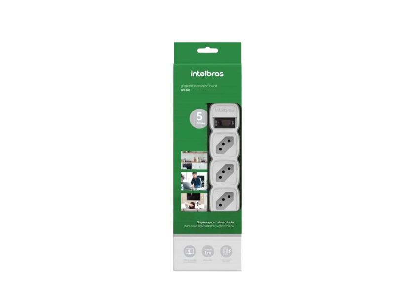 FILTRO DE LINHA 5 TOMADAS 1M DE CABO EPE 205  BC INTELBRAS