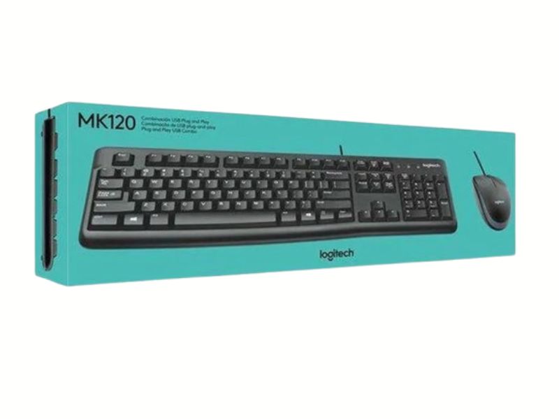 TECLADO E MOUSE COM FIO COMBO (MK120) PT LOGITECH