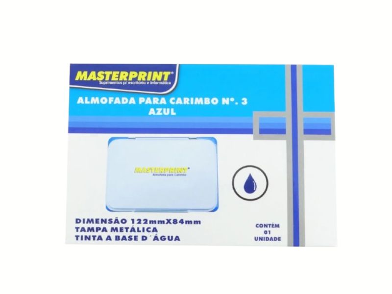 ALMOFADA PARA CARIMBO MP772 AZUL MASTERPRINT