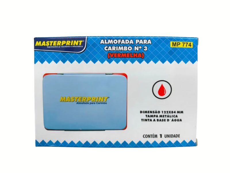 ALMOFADA PARA CARIMBO MP774 VERMELHO MASTERPRINT