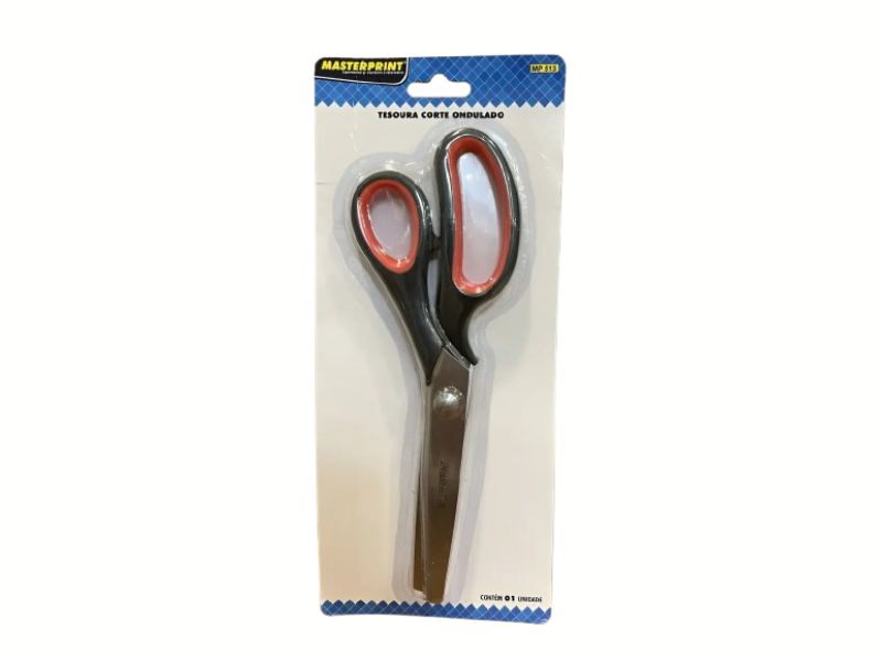 TESOURA ESCOLAR DE PICOTAR ONDULADO 22,5 CM MP 513 MASTERPRINT