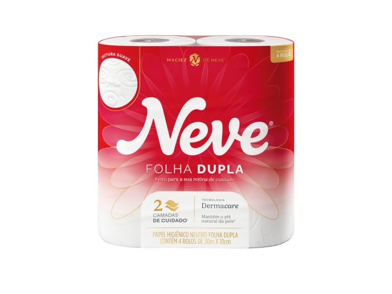 PAPEL HIGIENICO PACOTE 4 ROLOS FOLHA DUPLA NEVE