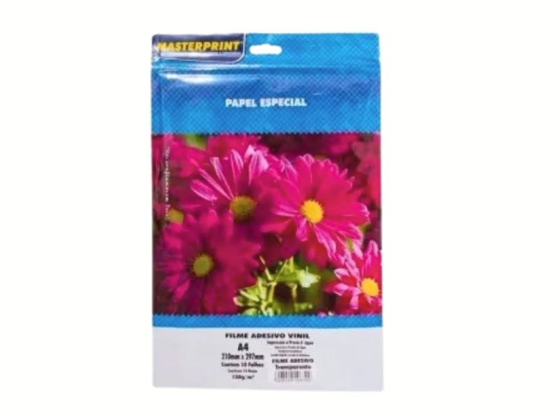 FILME ADESIVO VINIL 150G COM 10 FOLHAS MASTERPRINT