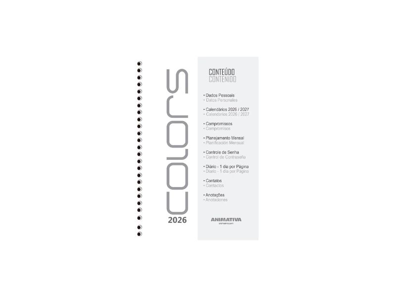 AGENDA ANUAL CADERNO ESP COLORS C/192FLS SD ANIMATIVA