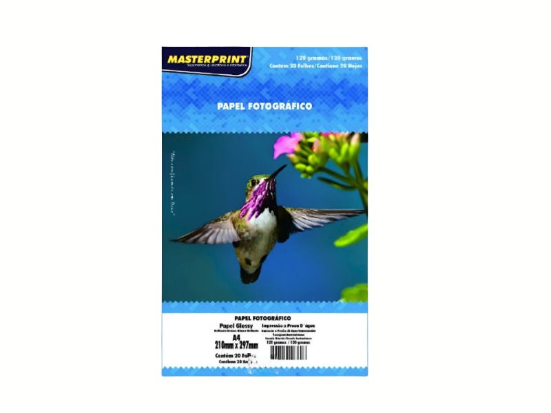 PAPEL FOTOGRAFICO GLOSSY 120G COM  20 FOLHAS MASTERPRINT