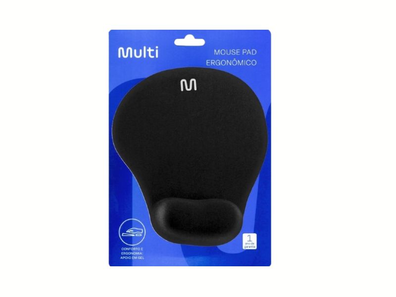 MOUSE PAD GEL PEQUENO PRETO AC021 MULTILASER
