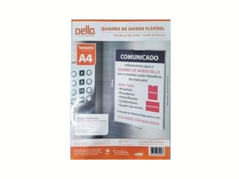EXPOSITOR QUADRO MULTIUSO  PP A4 CRISTAL DELLO