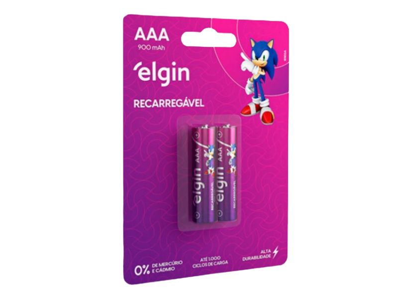 PILHA PALITO RECARREGAVEL ALCALINA AAA C/2 ELGIN
