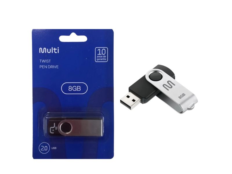 PEN DRIVE TWIST PRETO 8GB (PD587) MULTILASER