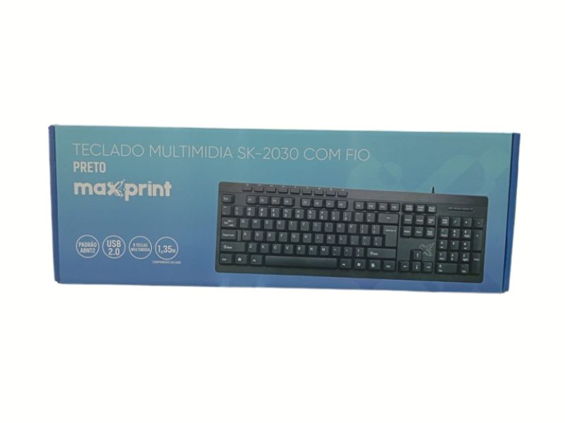 TECLADO MULTIMIDIA SK-2030 COM FIO USB2.0 PRETO
