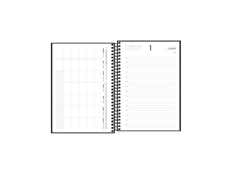 AGENDA PERMANENTE NAPOLI CAPA DURA ESPIRAL 192 FLS. 129 MM X 187 MM - TILIBRA