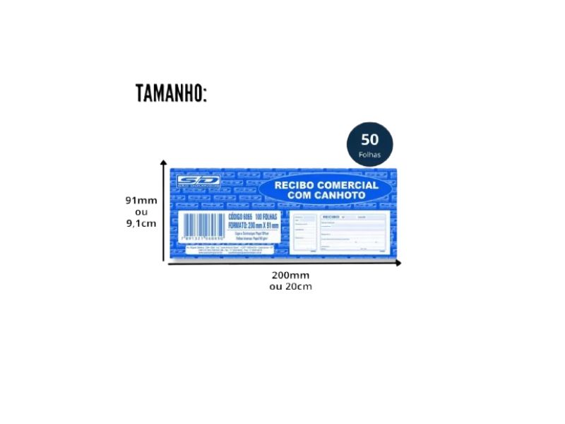 RECIBO COML COM CANHOTO 200 X 91 C/50FLS (10046) SD