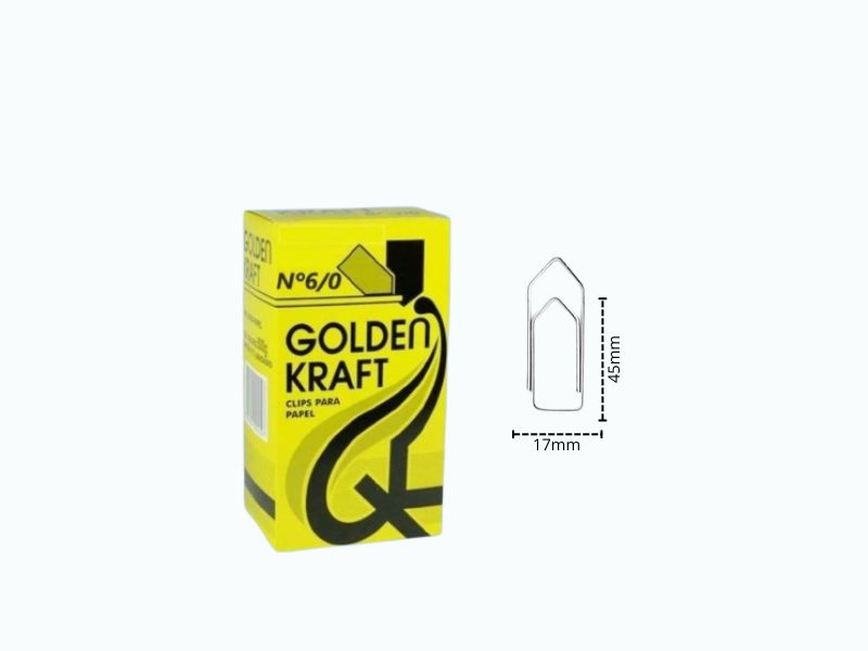 CLIPS 6/0 GRAMAS GALVANIZADOS CAIXA C/220 UN GOLDEN KRAFT