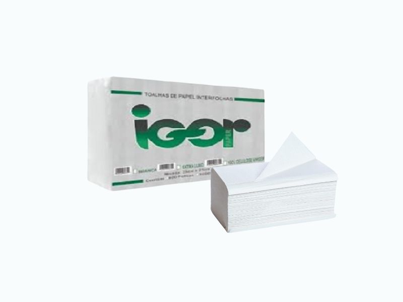 PAPEL TOALHA INTERFOLHAS BRANCO 20 X 21  PCT C/ 1000 FLS IGOR