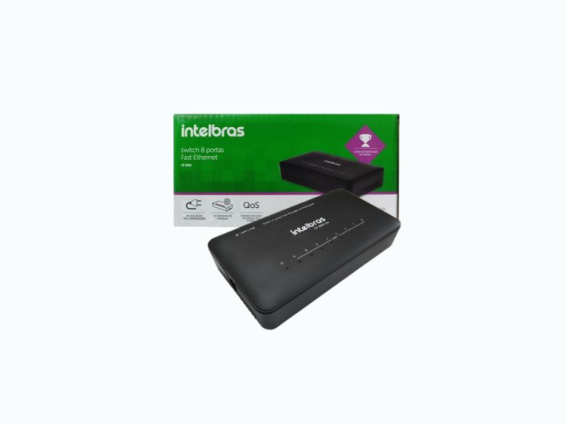 SWITCH DESKTOP 08 PORTAS FAST ETHERNET POE SF 800Q+ INTELBRAS
