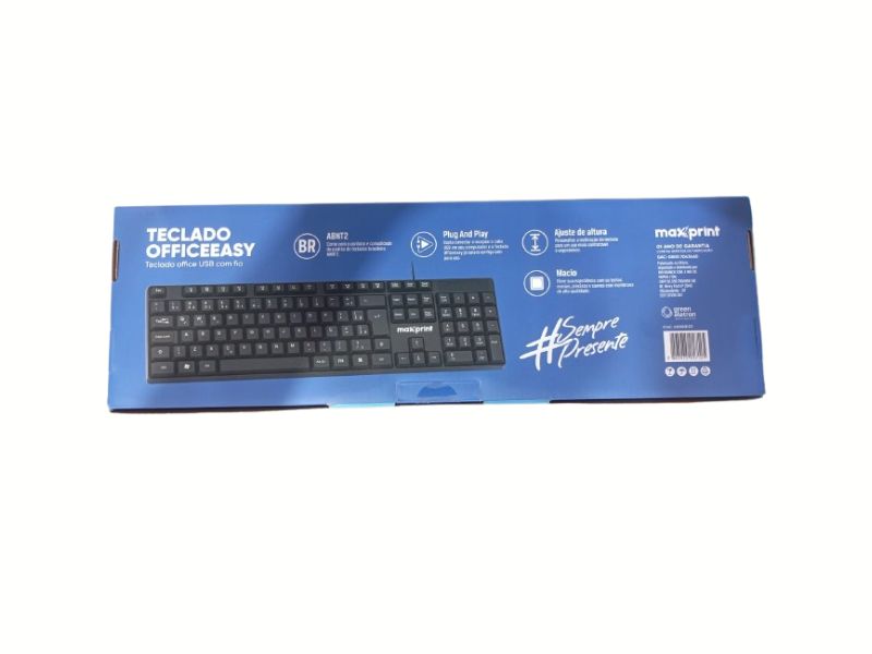 TECLADO OFFICEEASY COM FIO USB2.0 PRETO (60000153 )  MAXPRINT