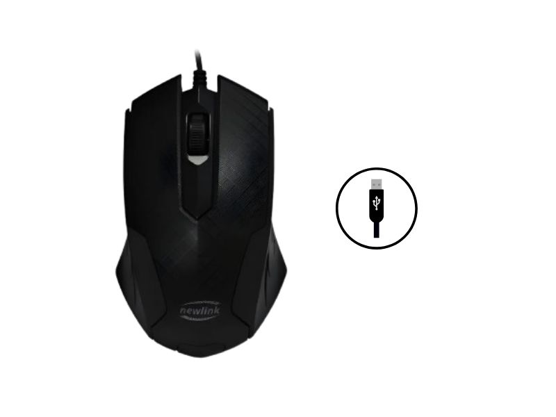 MOUSE COM FIO USB  GRID (MO-228) PRETO NEWLINK