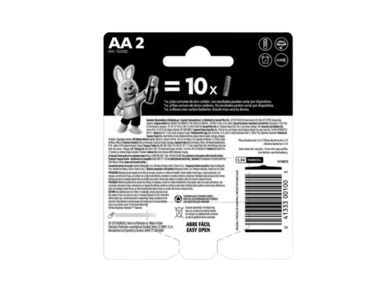 PILHA PEQUENA ALCALINA AA C/2 UNI DURACELL