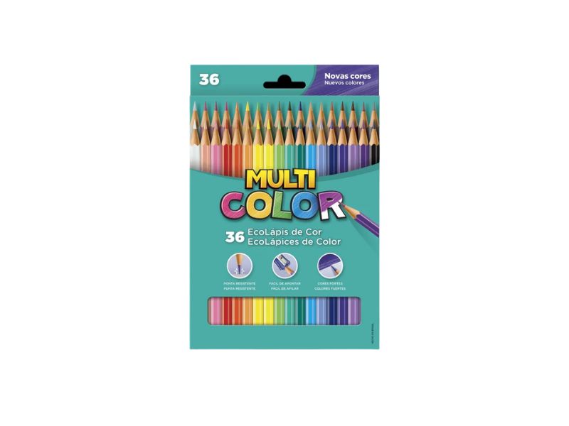 LÁPIS COR MULTI COLOR 36 CORES ECOLÁPIS FABER
