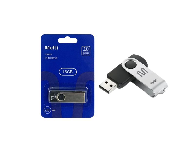 PEN DRIVE TWIST PRETO 16GB (PD588) MULTILASER