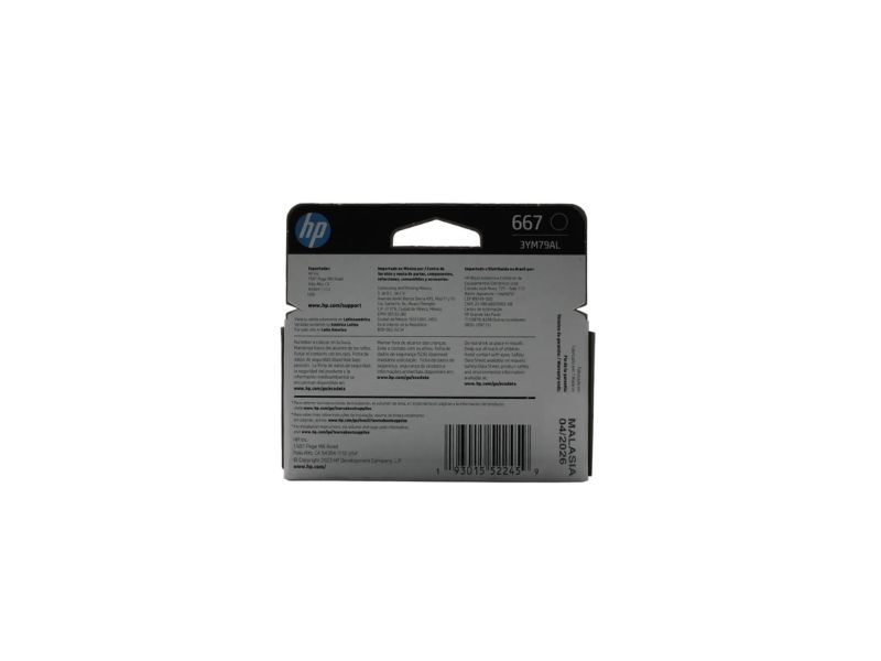 CARTUCHO 3YM79AB (667) 2ML PRETO HP