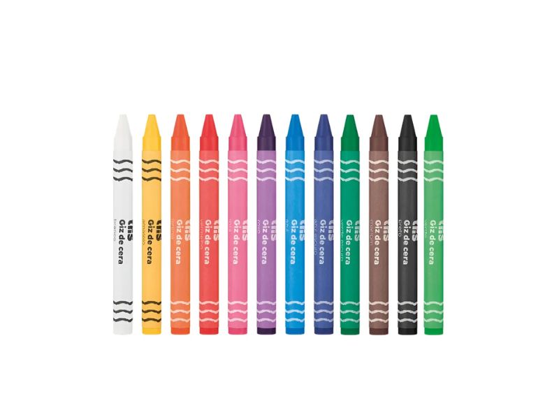 GIZ DE CERA FINO COM 12 CORES TRIS