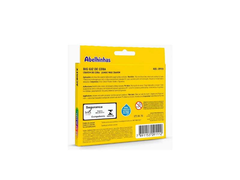 GIZ DE CERA  JUMBO C/12 UNIDADES 112G ACRILEX