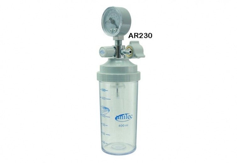 ASPIRADOR DE VACUO COM FRASCO 400ML DE POLICARBONATO AUTOCLAVAVEL - VACUOMETRO