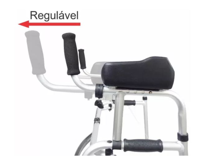 Andador Dobrável Elevado com Rodas - Zimedical