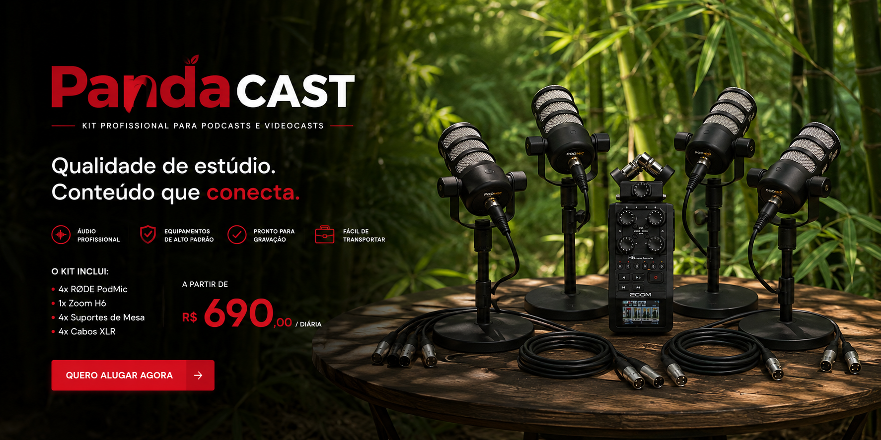 KIT DE EQUIPAMENTOS PARA PODCAST